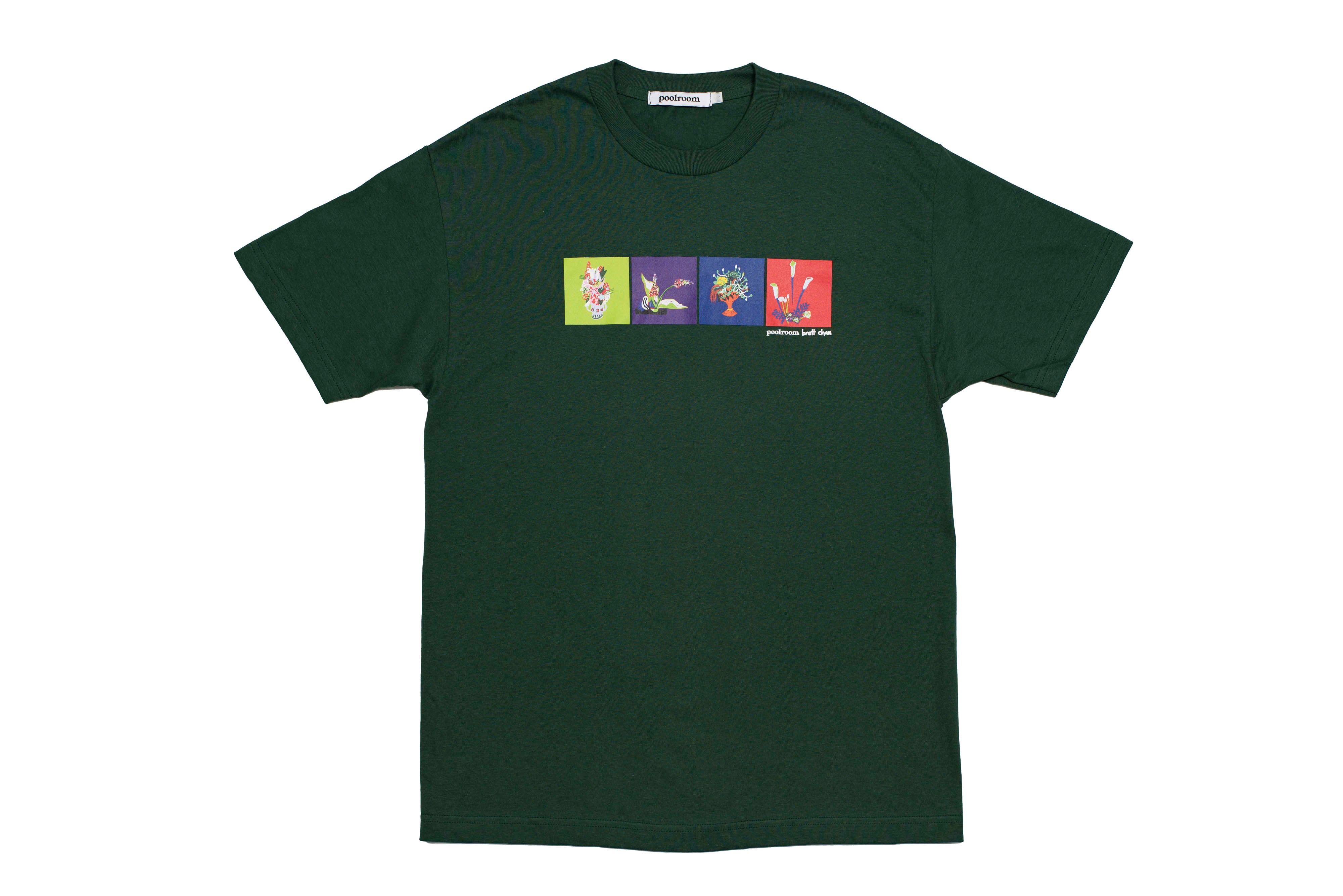 CHAN FLORAL T-SHIRT FOREST GREEN